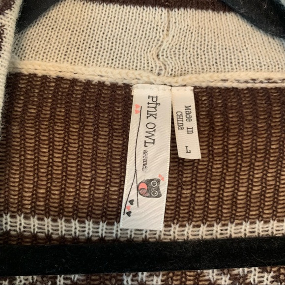 Pink Owl | Open Front Patterned Knit Sweater - Picture 13 of 14